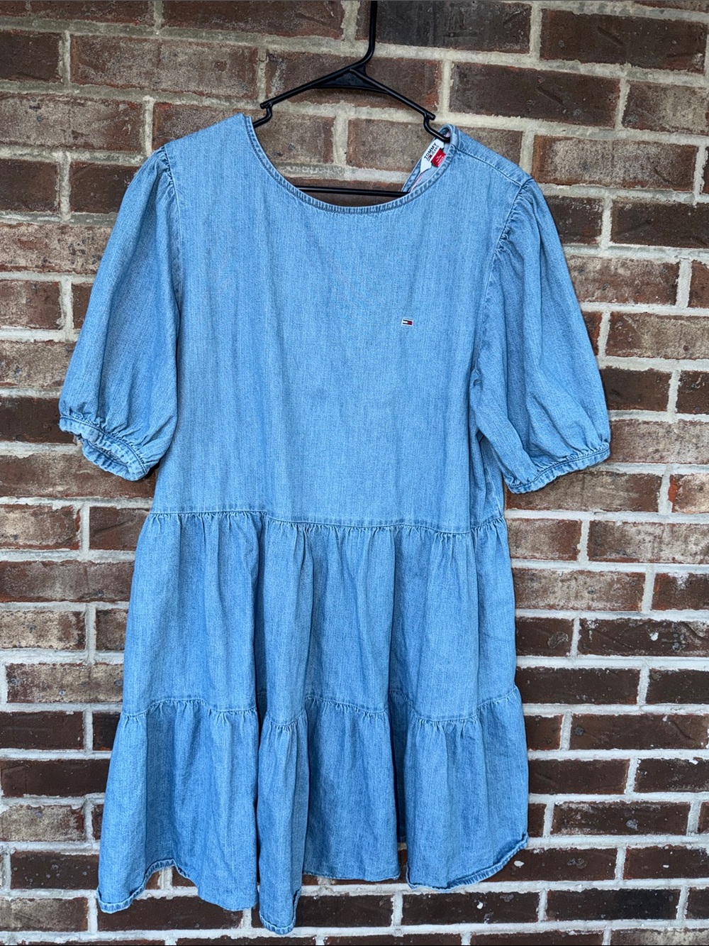 Tommy Hilfiger Light Denim Tiered Kids Dress